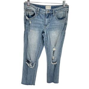 Gilded Intent Womens Mid Rise Ankle Skinny Jeans Stretch Light Wash Blue Size 26